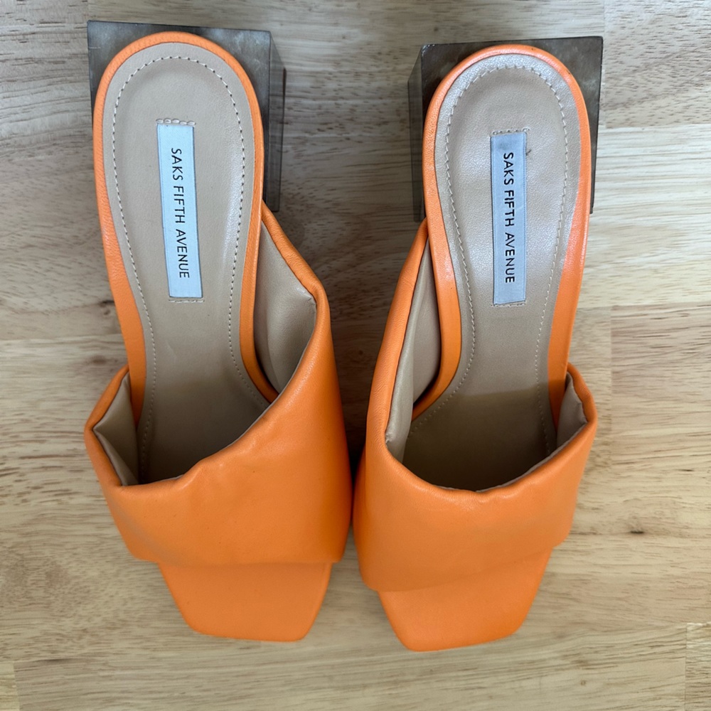 Saks Fifth Avenue Orange Pumps